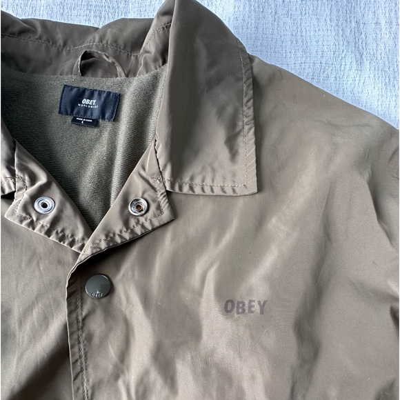 Obey Windbreaker Jacket Men's Snap front Size L - Picture 4 of 9